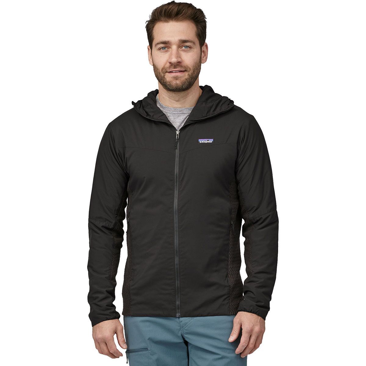 Image of Patagonia Nano-Air Light Hybrid Insulated Hooded Jacket - Men's Black, M