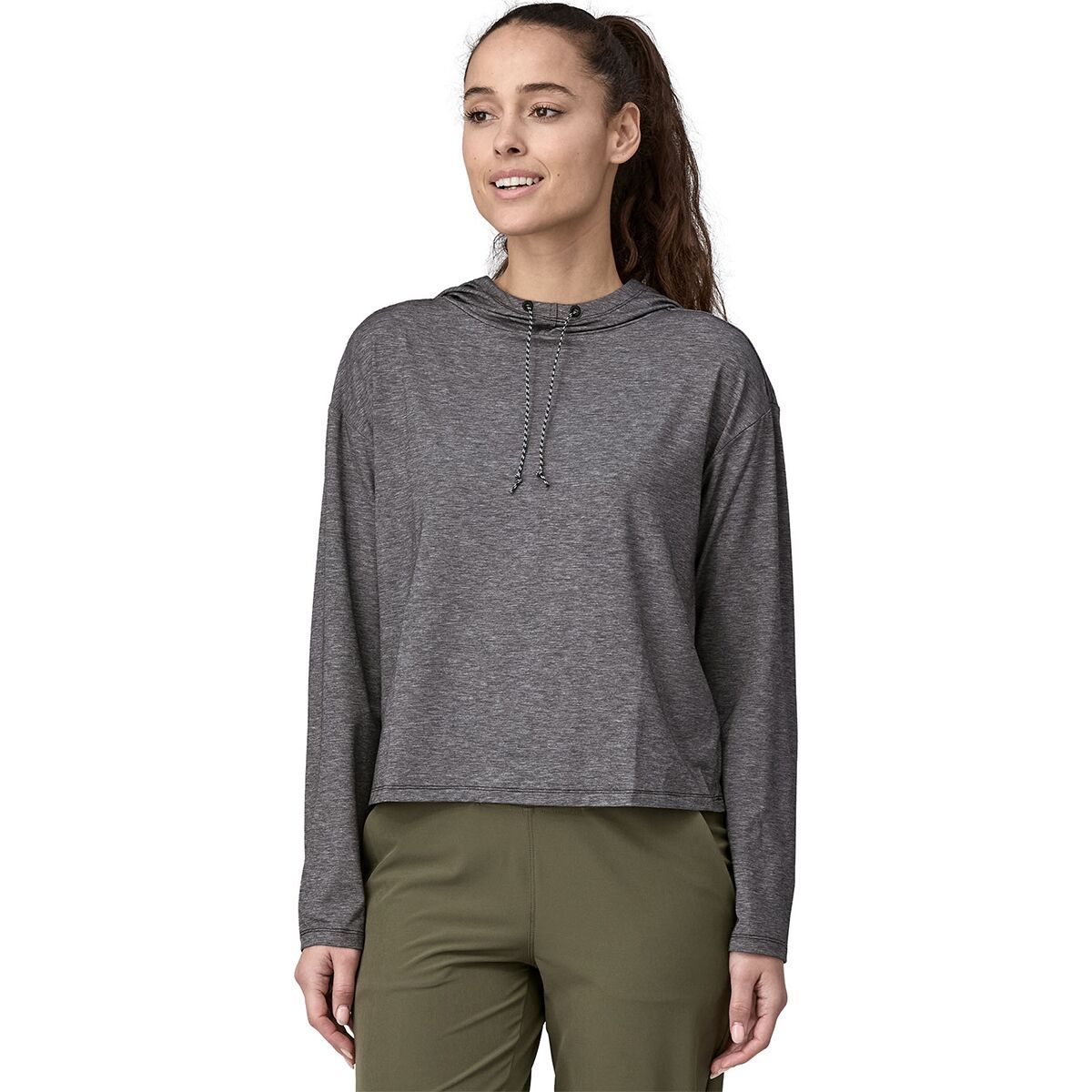 Patagonia Long-Sleeve Glorya Hooded Top - Women's Ink Black, M