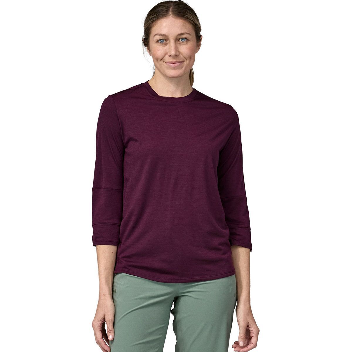 Patagonia Merino 3/4 Sleeve Bike Jersey - Women's Night Plum, L