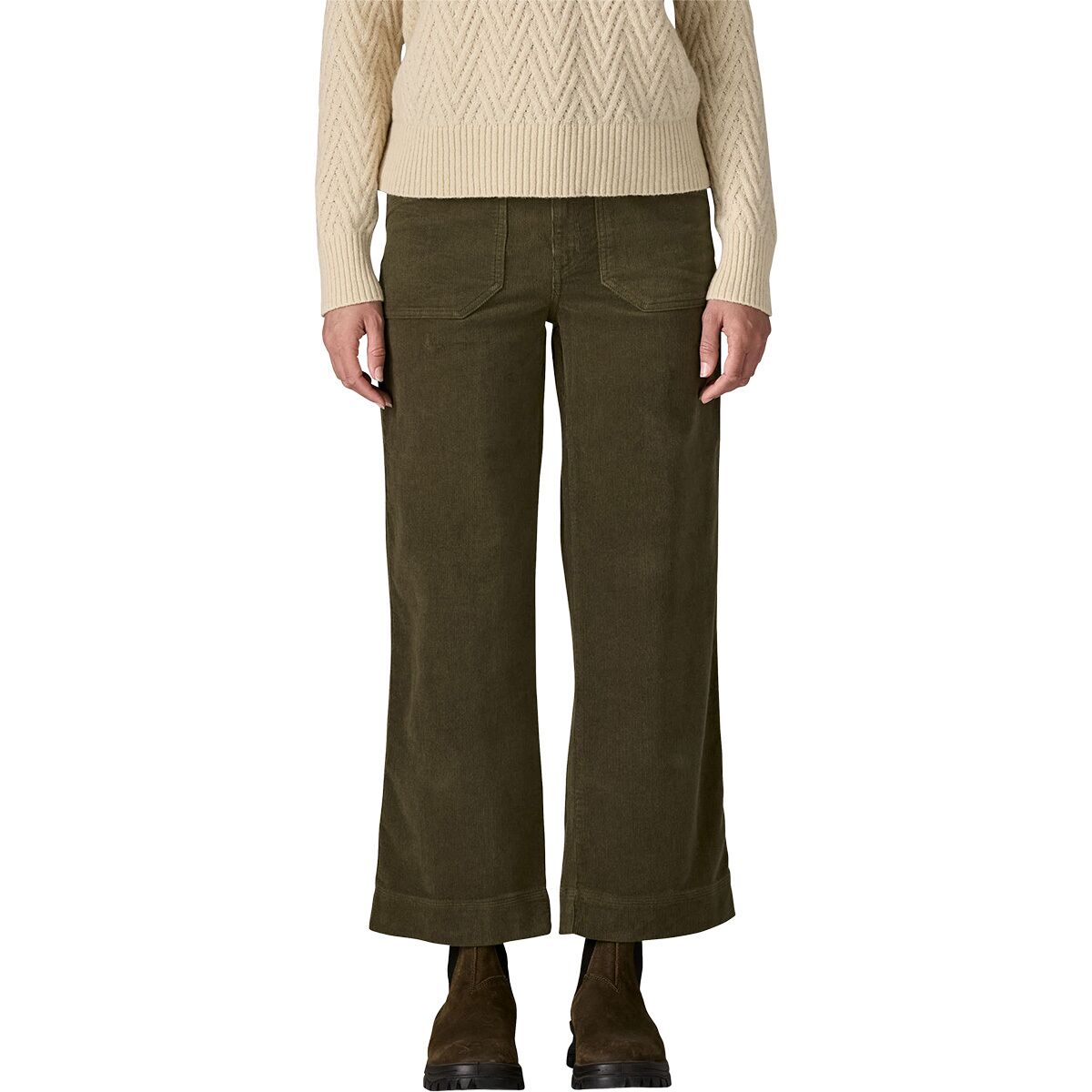 Image of Patagonia Wide Leg Cord Pant - Women's Basin Green, 8