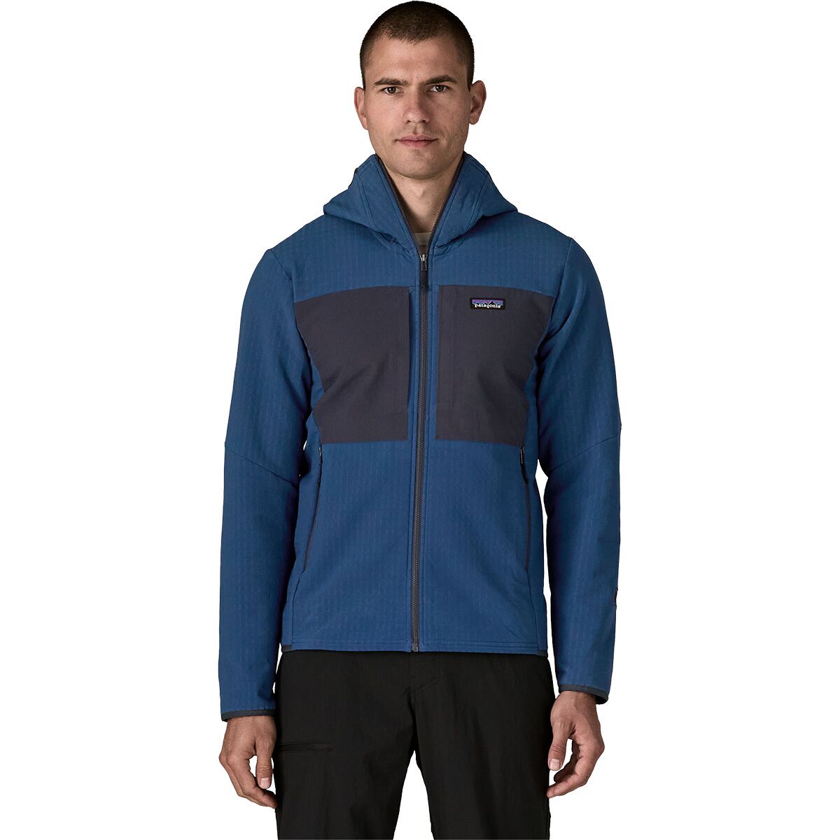 Image of Patagonia R2 TechFace Hooded Fleece Jacket - Men's Clement Blue, XL