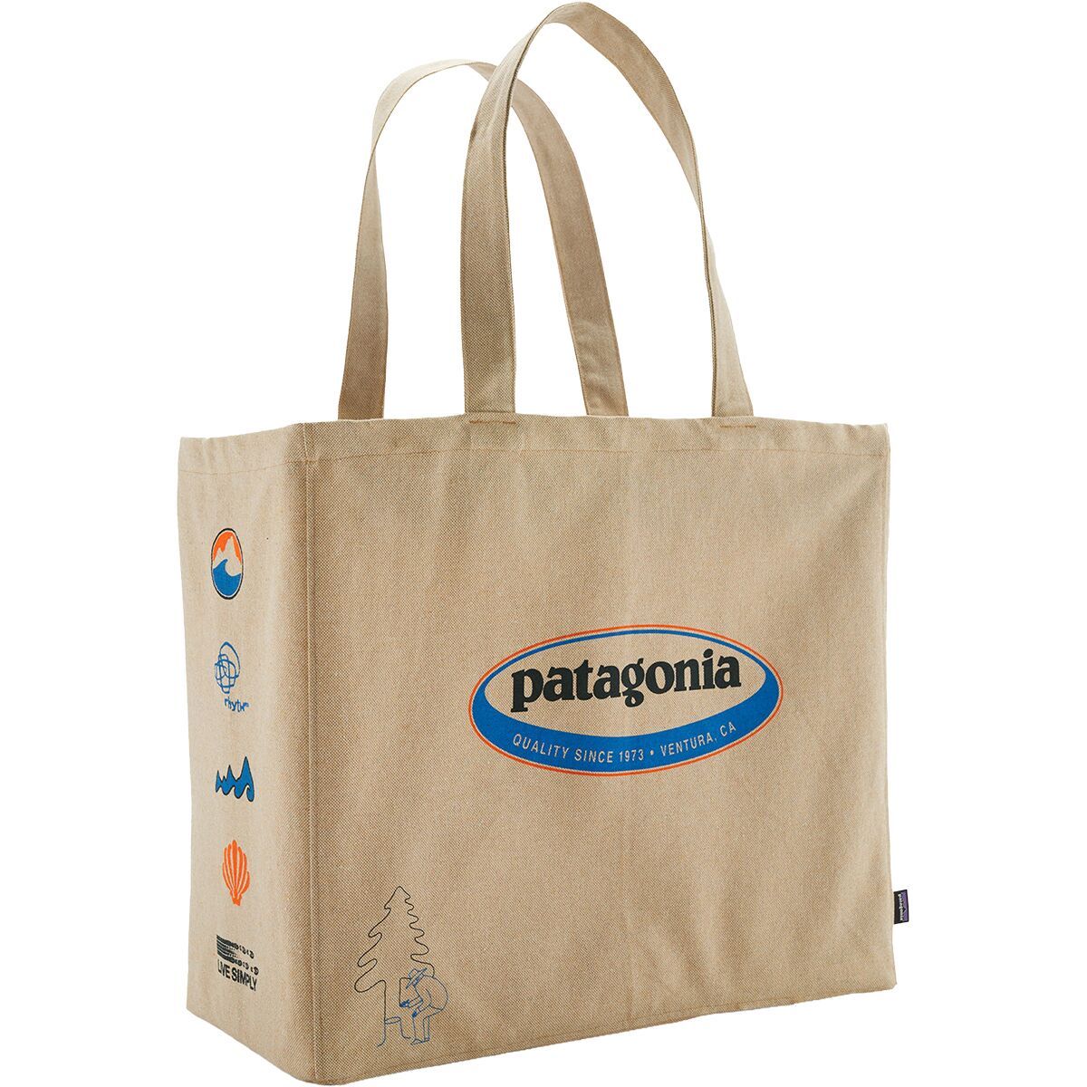 Patagonia Recycled Oversized Tote Long Way Round: Classic Tan, One Size