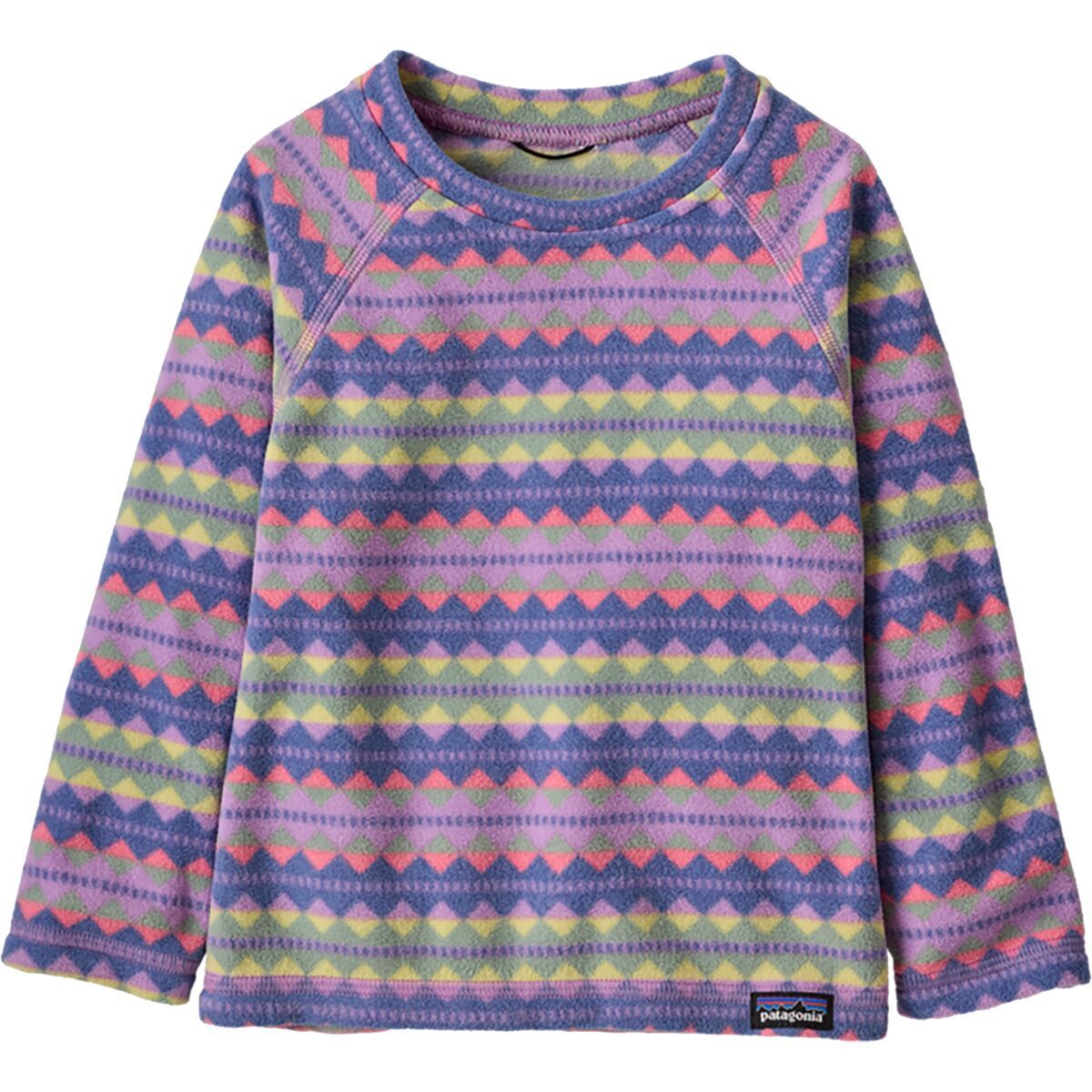 Patagonia Micro D Crew - Infants' Diamond Stripe: Brisk Purple, 6M