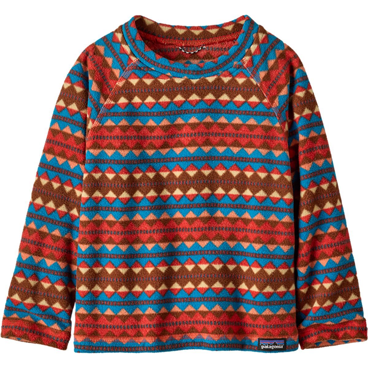 Image of Patagonia Micro D Crew - Infants' Diamond Stripe: Sizzle Red, 12M