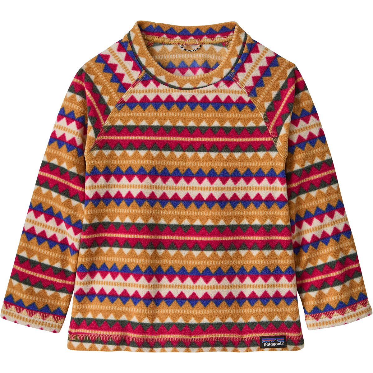 Image of Patagonia Micro D Crew - Toddlers' Diamond Stripe/Rutabaga White, 4T