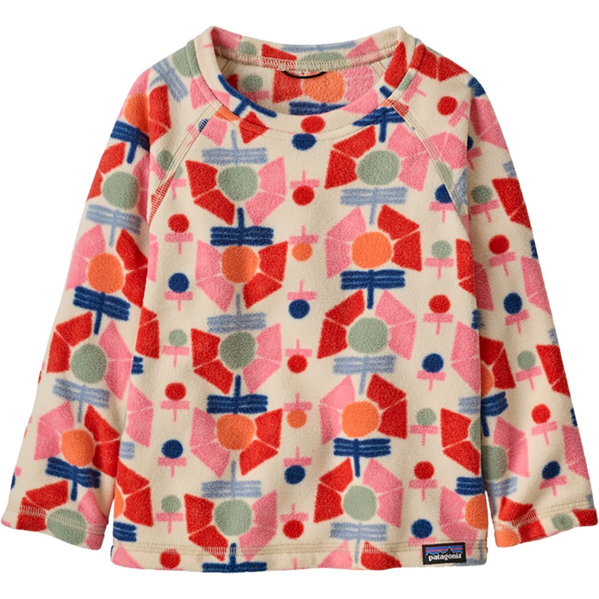 Patagonia Micro D Crew - Toddlers' Stamped Floral: Natural, 3T