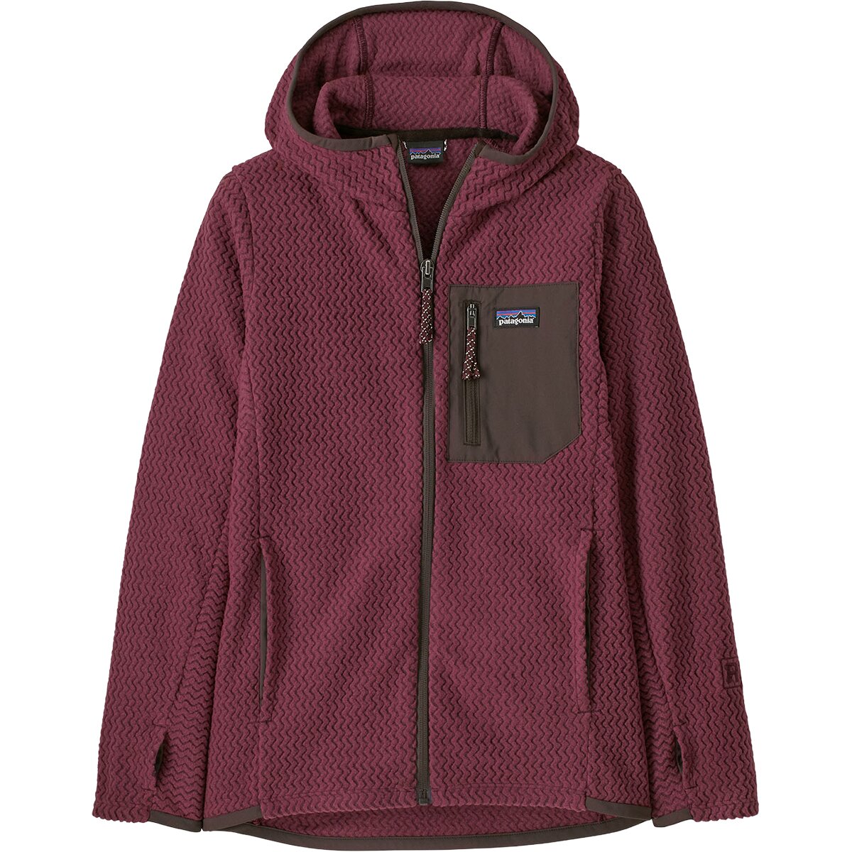 Image of Patagonia R1 Air Full-Zip Hooded Jacket - Boys' Berry Fig, L
