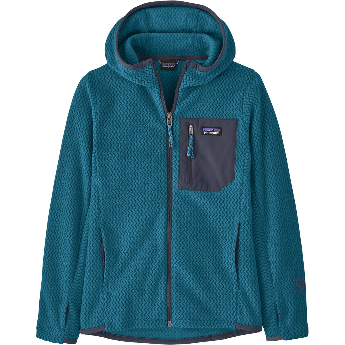 Image of Patagonia R1 Air Full-Zip Hooded Jacket - Boys' Glacial Blue, M