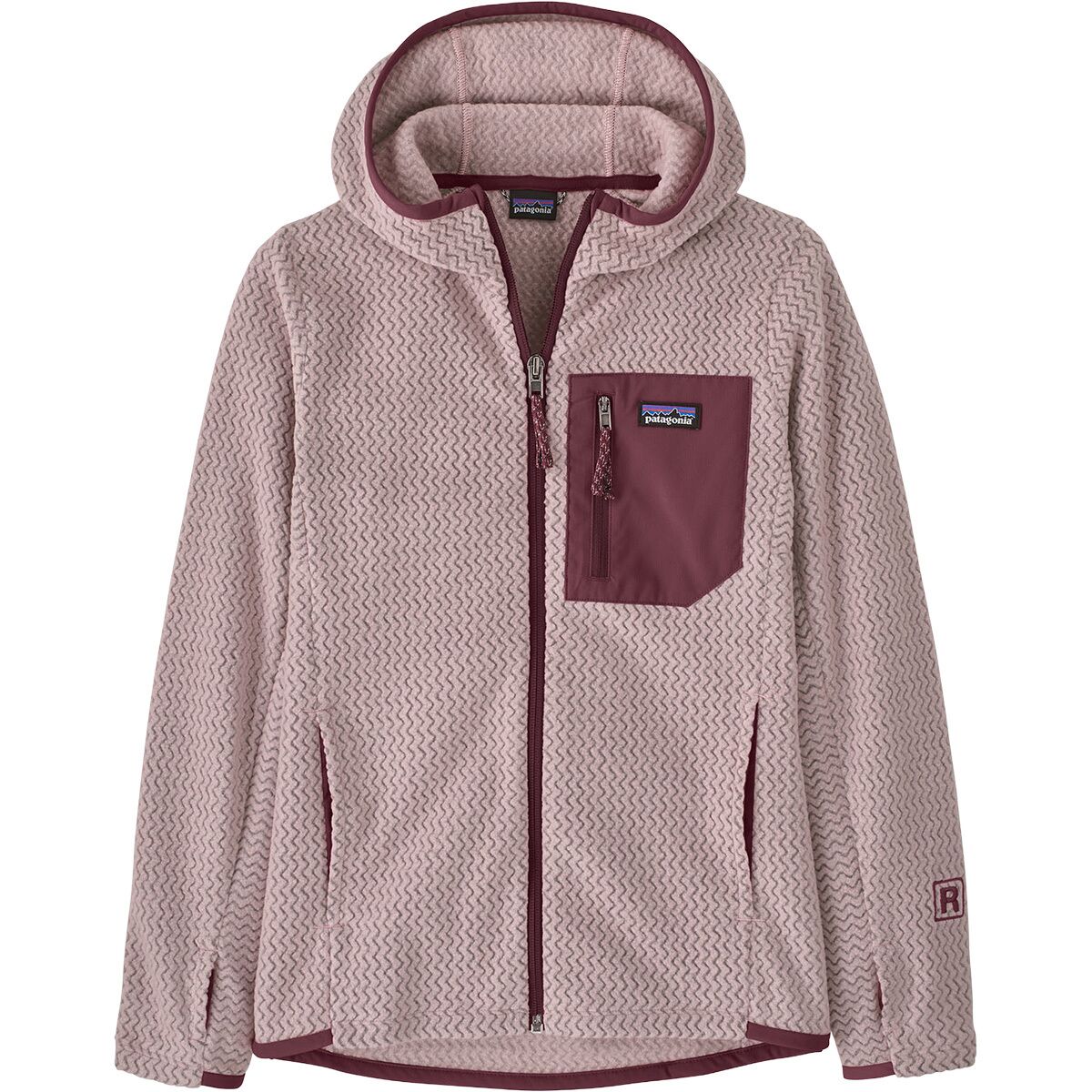 Image of Patagonia R1 Air Full-Zip Hooded Jacket - Boys' Pink Frost, L