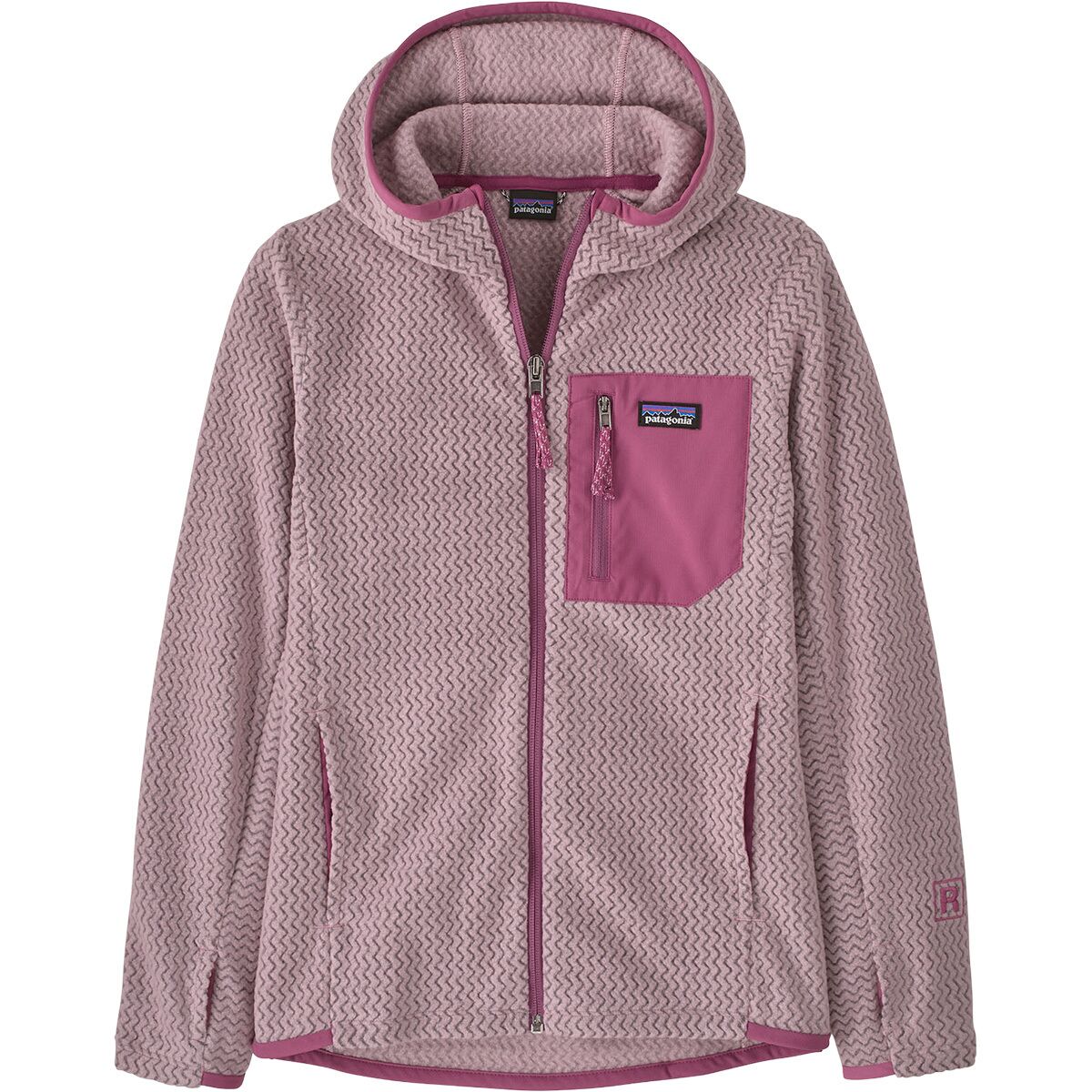 Image of Patagonia R1 Air Full-Zip Hooded Jacket - Boys' Quiet Violet, L