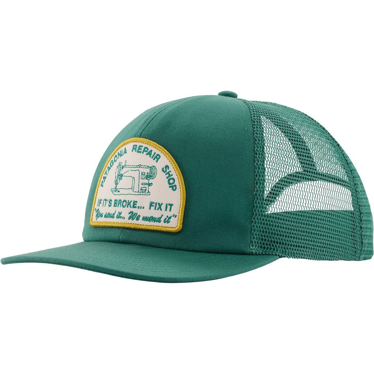 Image of Patagonia Relaxed Trucker Hat Repair Shop: Gem Green, One Size