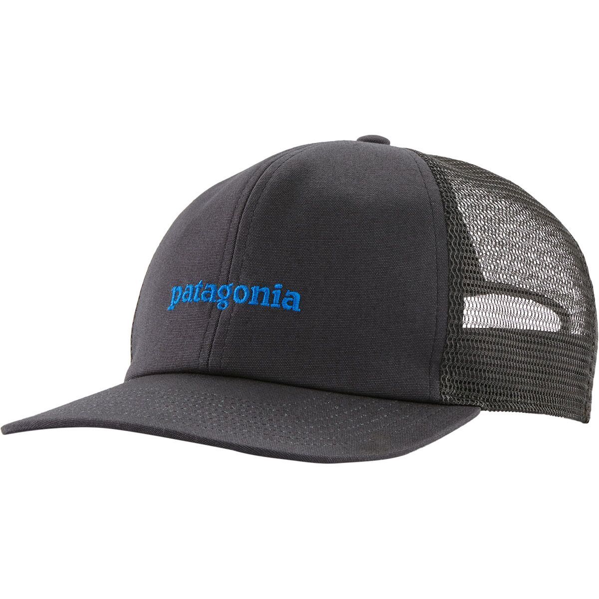 Image of Patagonia Relaxed Trucker Hat Text Logo: Ink Black, One Size