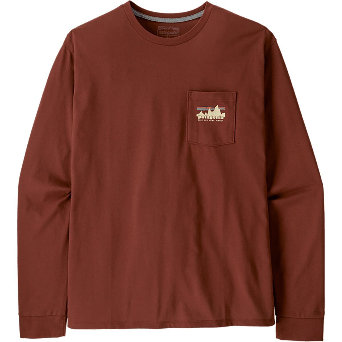 Image of Patagonia 73 Skyline Pocket Long-Sleeve Responsibili-Tee - Men's Dried Vanilla, S