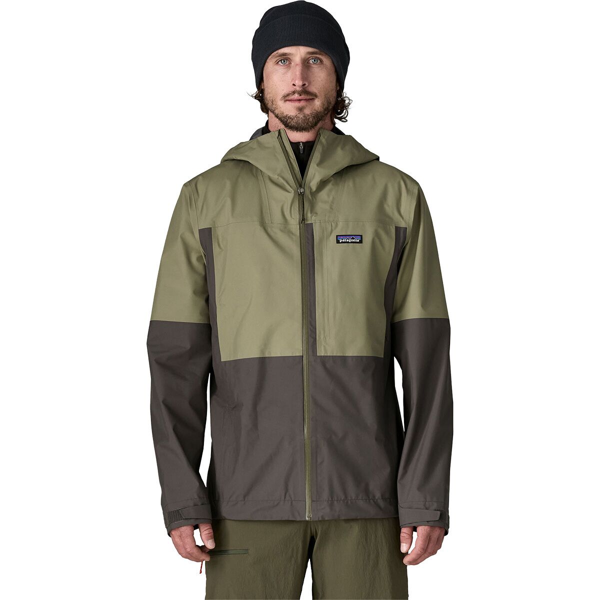 Image of Patagonia Boulder Fork Rain Jacket - Men's Forge Grey/River Rock Green, M