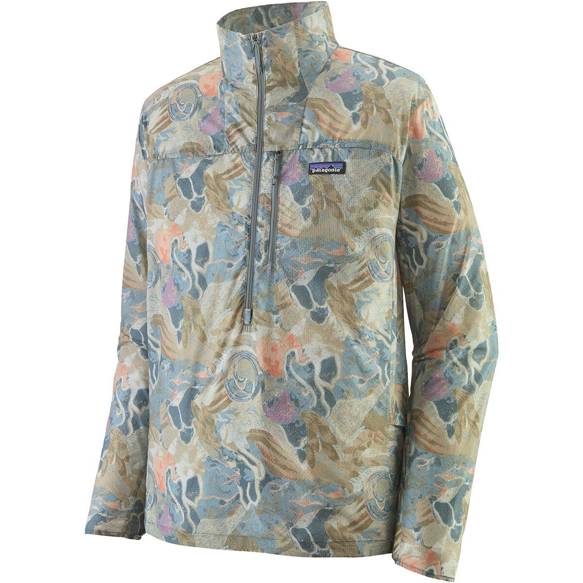 Image of Patagonia Houdini Stash 1/2-Zip Pullover - Men's Moon Tripper: Weathered Stone, XL