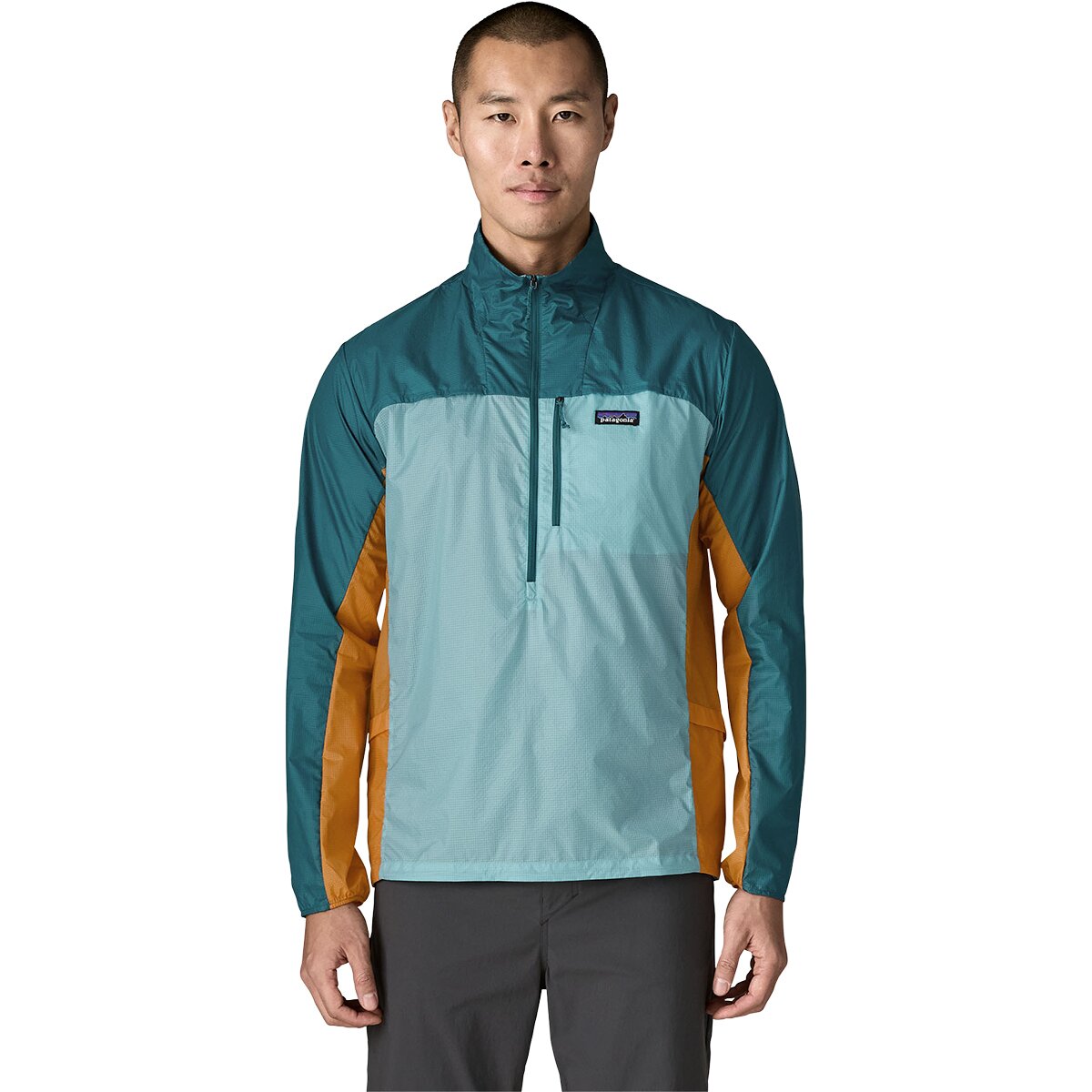 Image of Patagonia Houdini Stash 1/2-Zip Pullover - Men's Snowmelt Blue, L