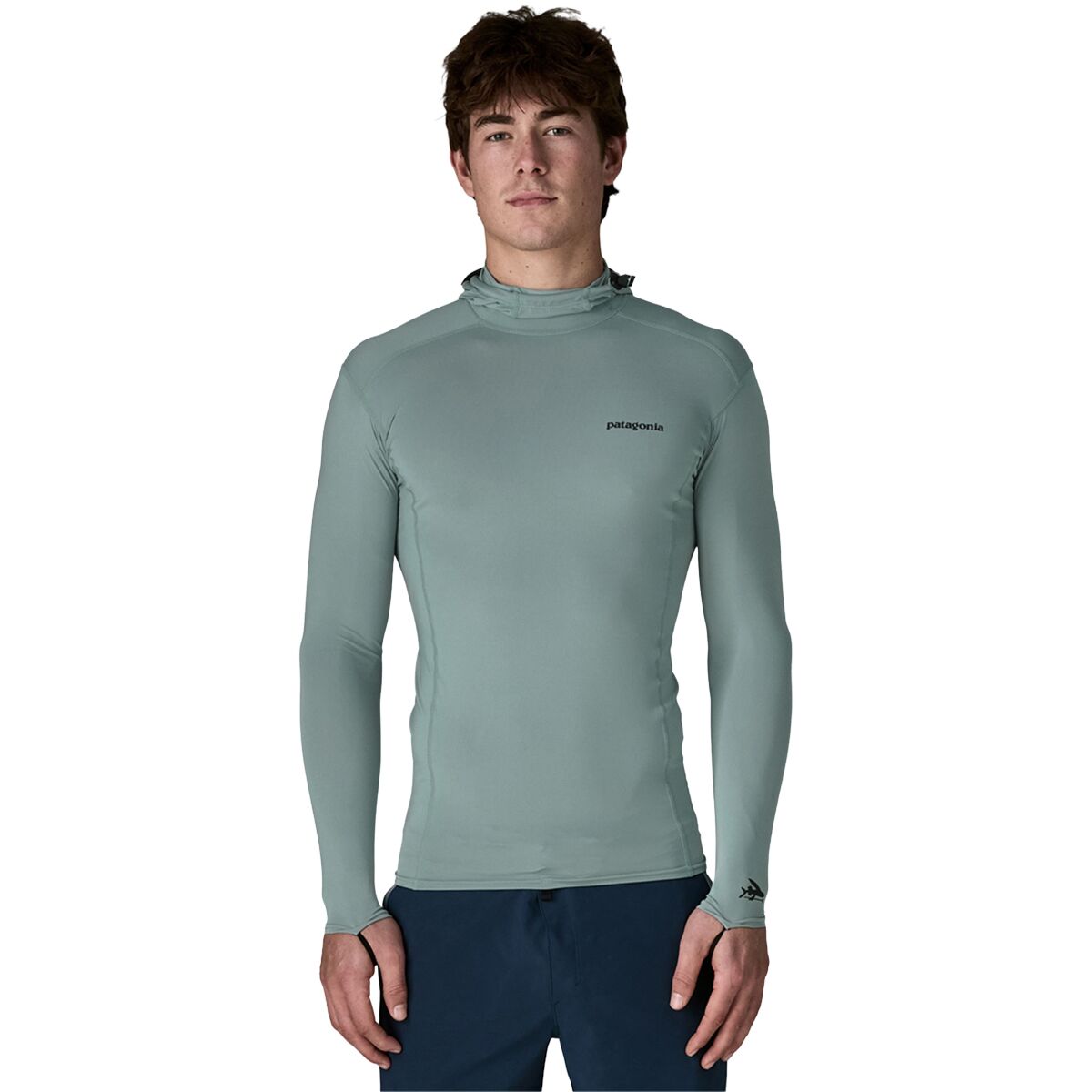 Image of Patagonia R0 Hooded Sun Shirt - Men's Blue Sage, L