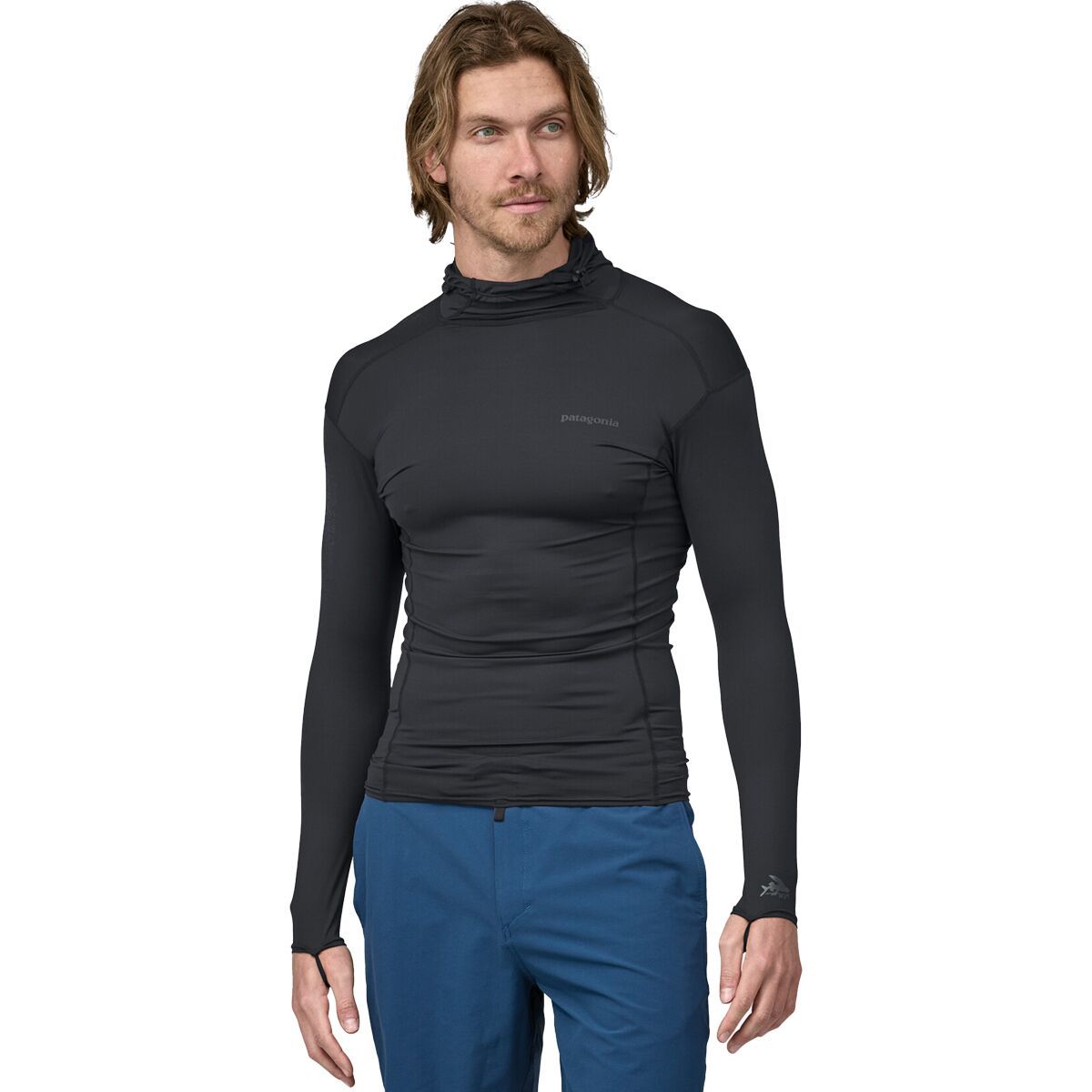 Image of Patagonia R0 Hooded Sun Shirt - Men's Ink Black, S