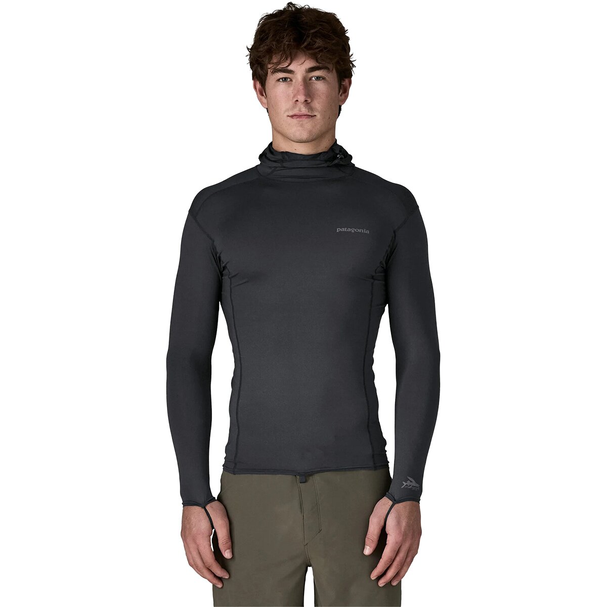 Image of Patagonia R0 Hooded Sun Shirt - Men's Ink Black, XL