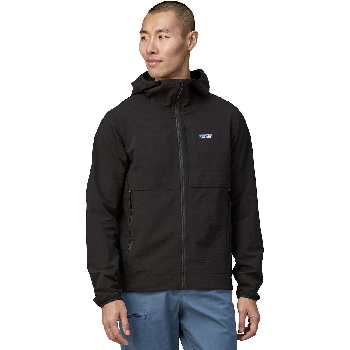 Image of Patagonia R1 TechFace Hooded Fleece Jacket - Men's Black, L