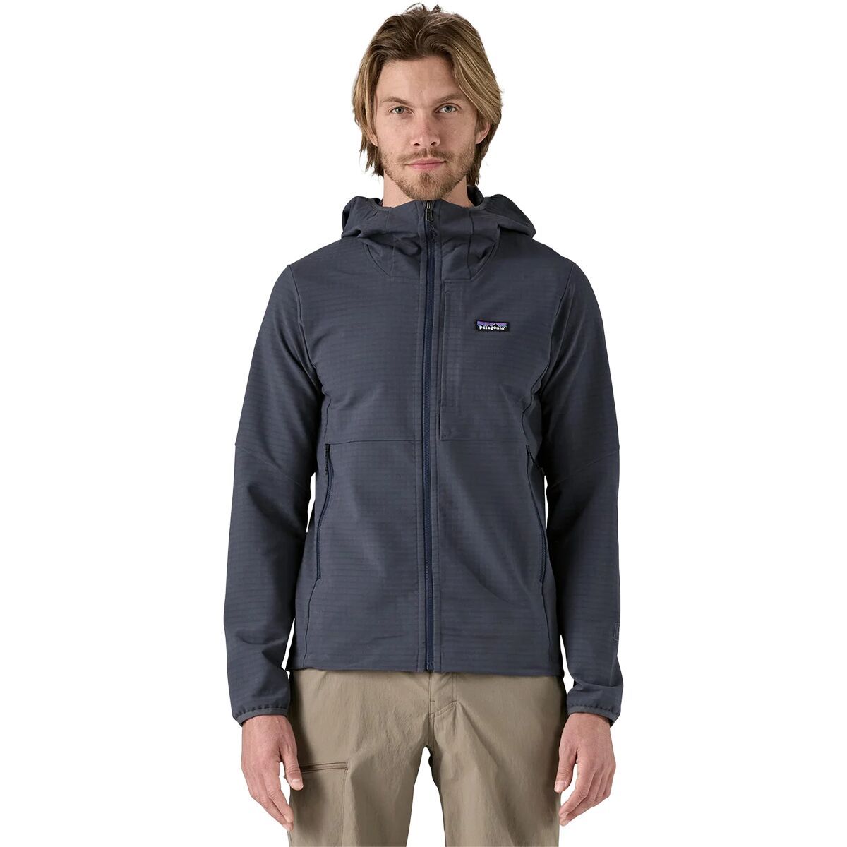 Image of Patagonia R1 TechFace Hooded Fleece Jacket - Men's Smolder Blue, L