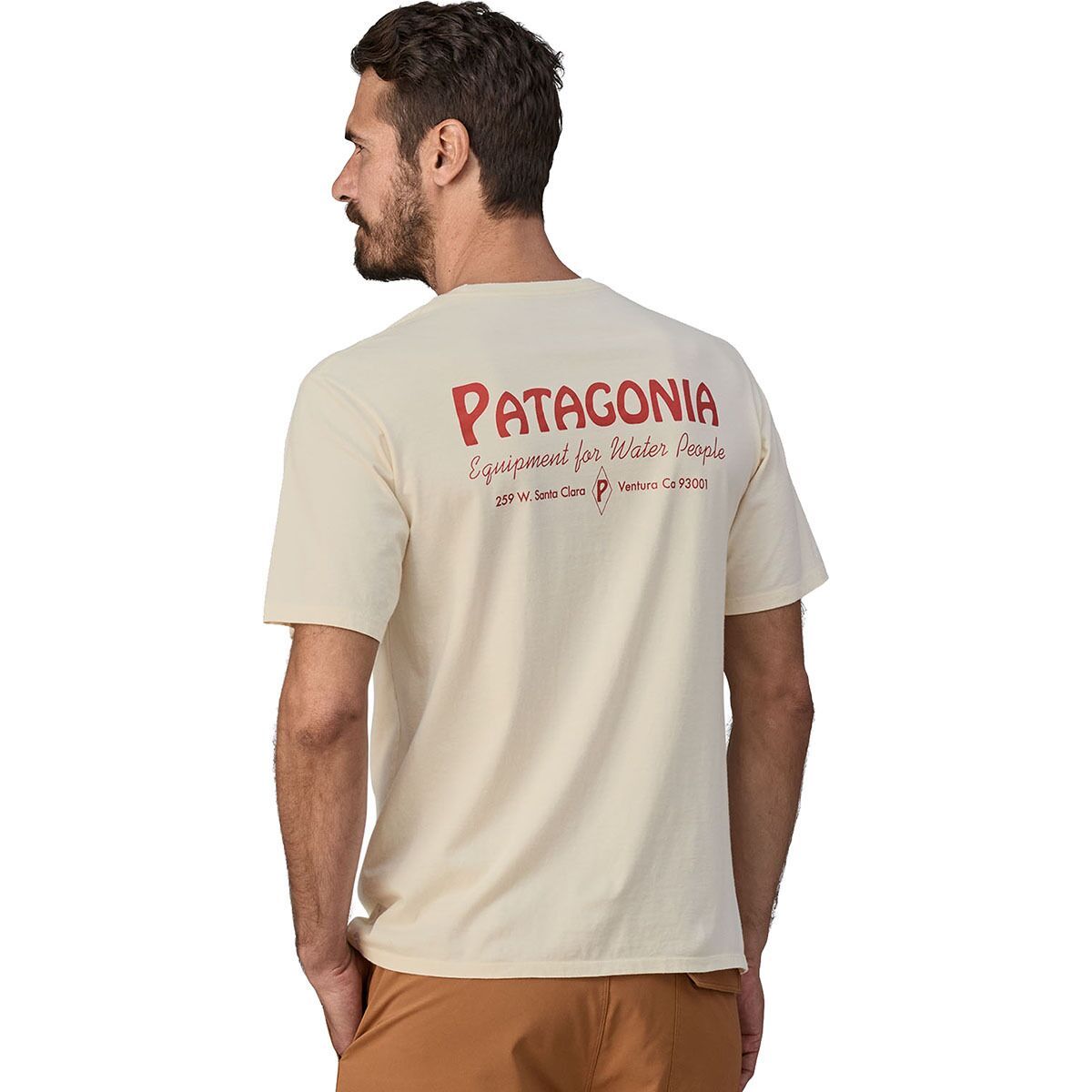 Image of Patagonia Water People Organic Pocket T-Shirt - Men's Water People Banner: Undyed Natural, XL