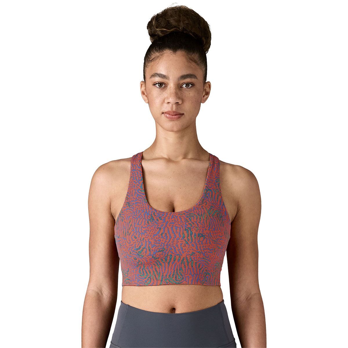 Image of Patagonia Maipo Mid Impact Bra - Women's Sea Run: Potters Red, M
