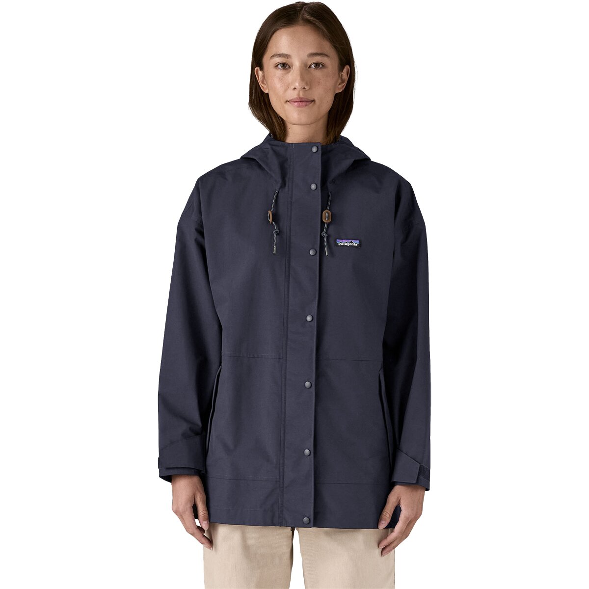 Image of Patagonia Outdoor Everyday Rain Jacket - Women's Sunken Blue, L