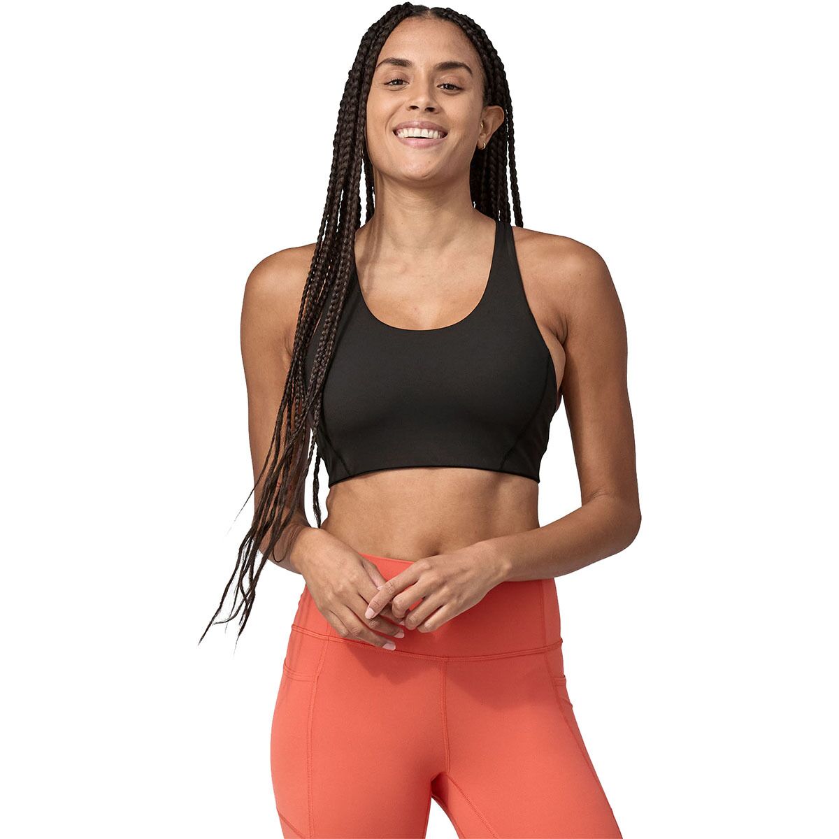 Image of Patagonia Shadowlite Mid Impact Adjustable Bra - Women's Black, L
