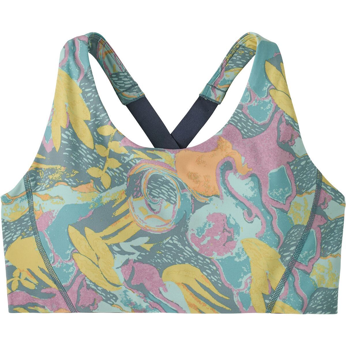 Image of Patagonia Shadowlite Mid Impact Adjustable Bra - Women's Moon Tripper/Blue Sage, XL