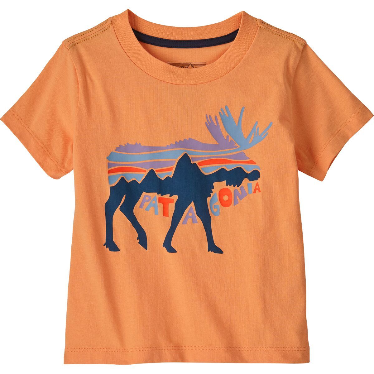 Image of Patagonia Baby Graphic T-Shirt - Toddlers' Fitz Roy Moose: Heirloom Peach, 2T