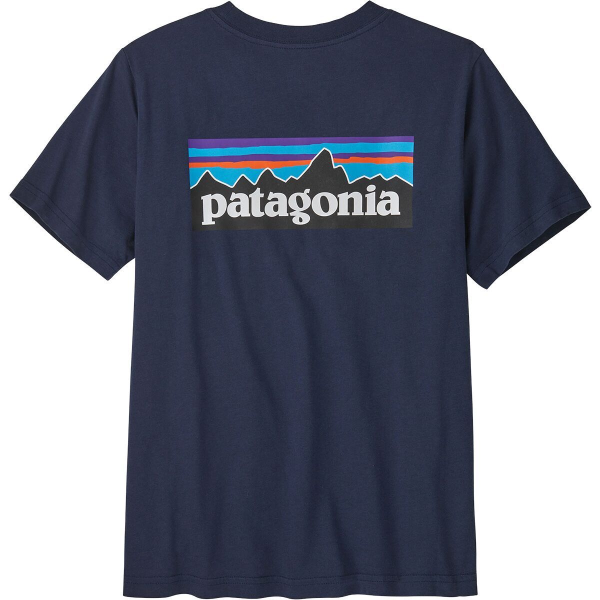Image of Patagonia Graphic T-Shirt - Kids' P-6 Logo/New Navy, XXL