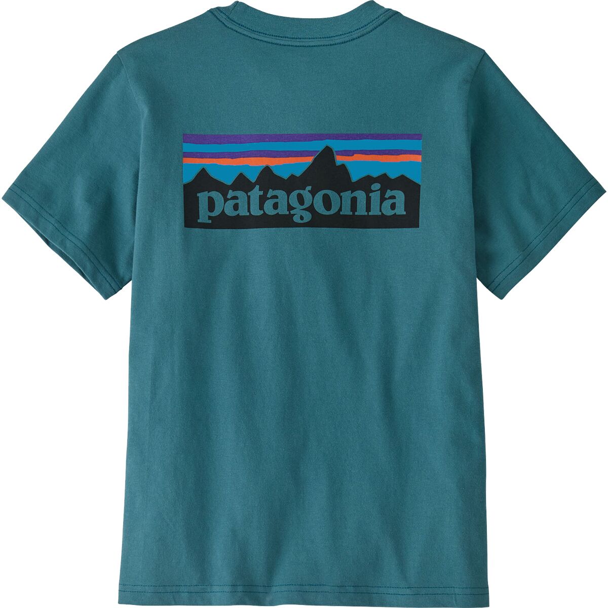 Image of Patagonia Graphic T-Shirt - Kids' P-6 Logo: Wetland Blue, XL