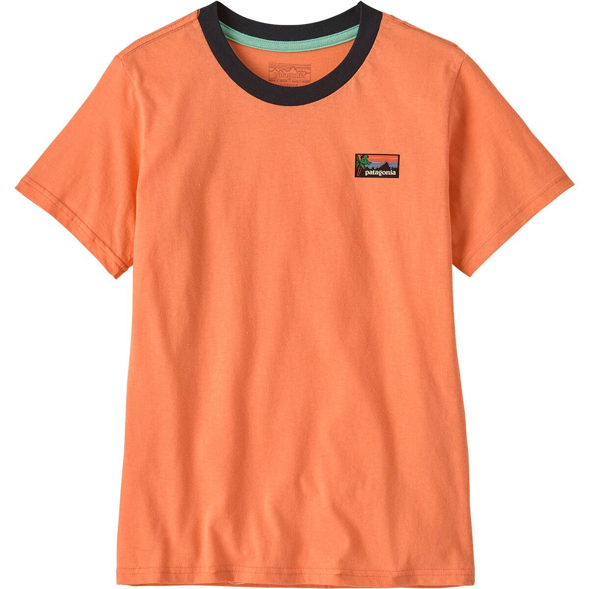 Image of Patagonia Graphic T-Shirt - Kids' Tidal Threads: Peach Sherbet, M
