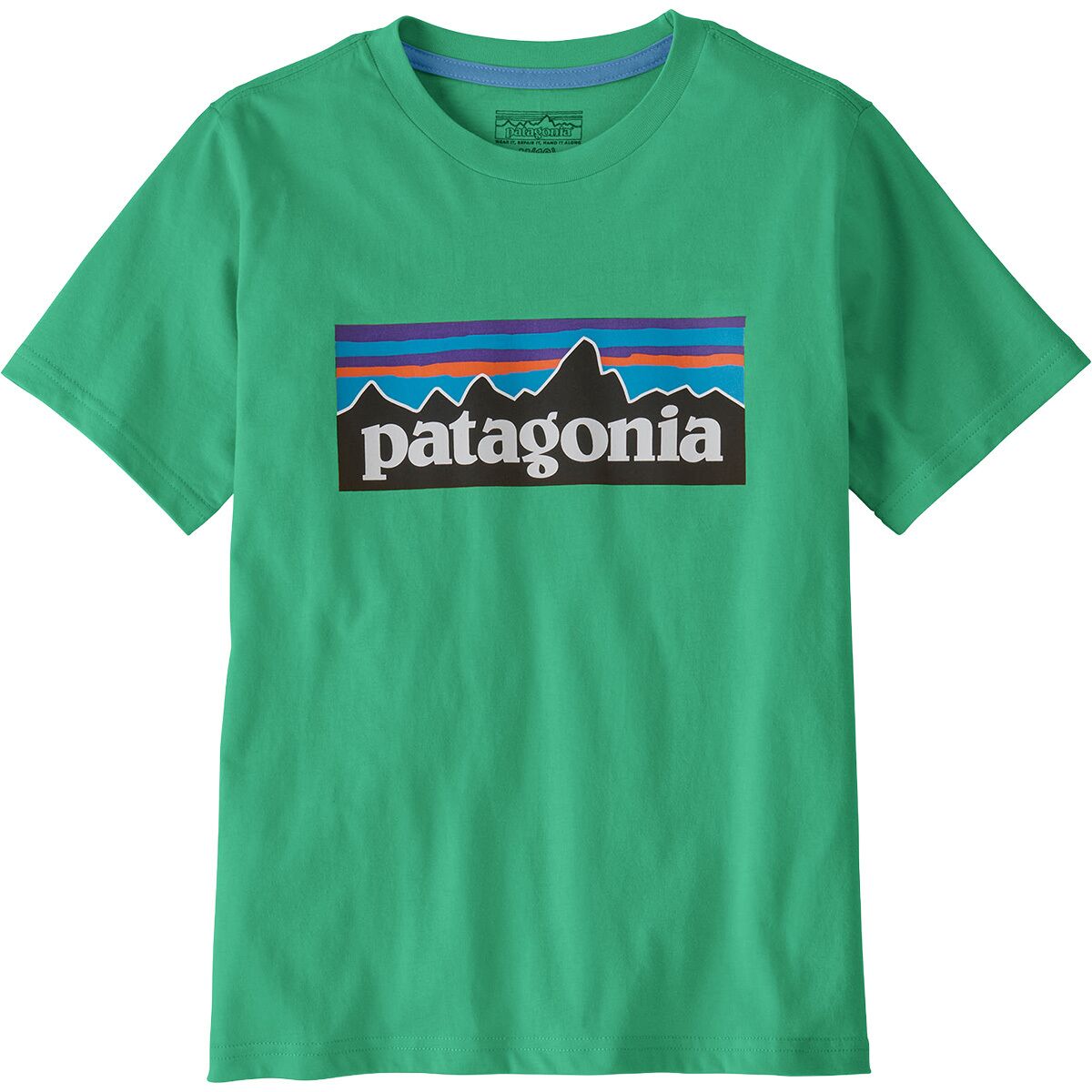 Image of Patagonia P-6 Logo T-Shirt - Kids' Aqua Stone, S