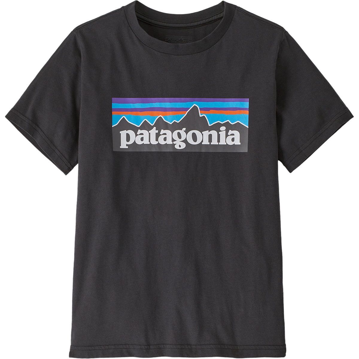 Image of Patagonia P-6 Logo T-Shirt - Kids' Ink Black, XXL