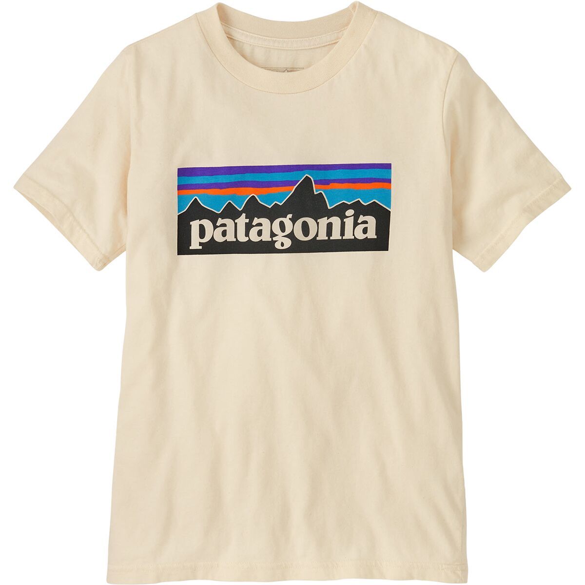 Image of Patagonia P-6 Logo T-Shirt - Kids' Undyed Natural, XS