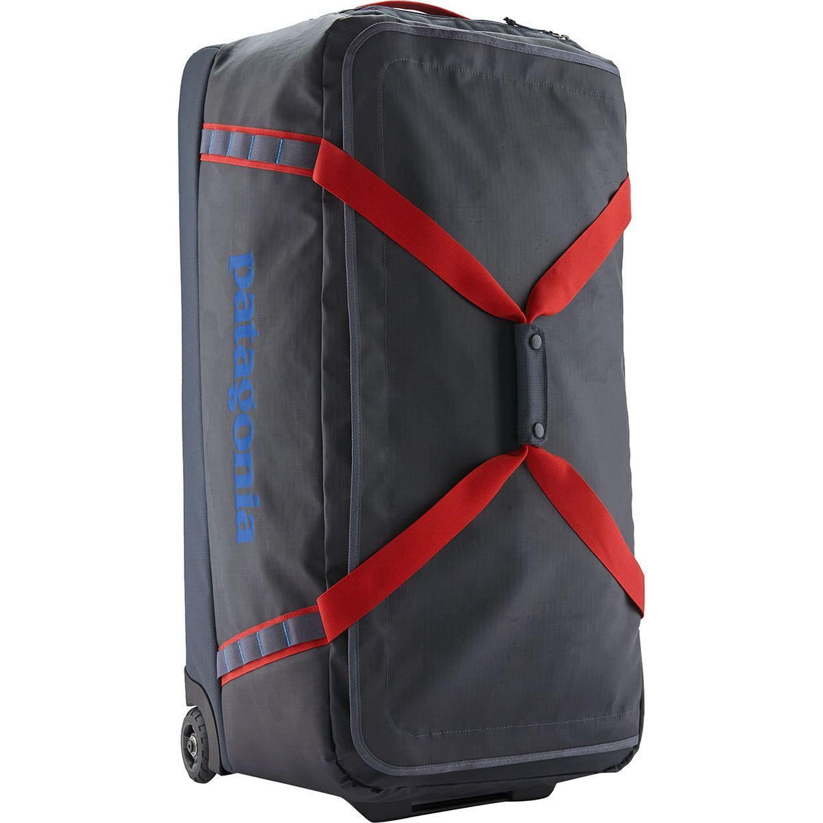 Image of Patagonia Black Hole Wheeled 100L Duffel Smolder Blue/Amanita Red, One Size