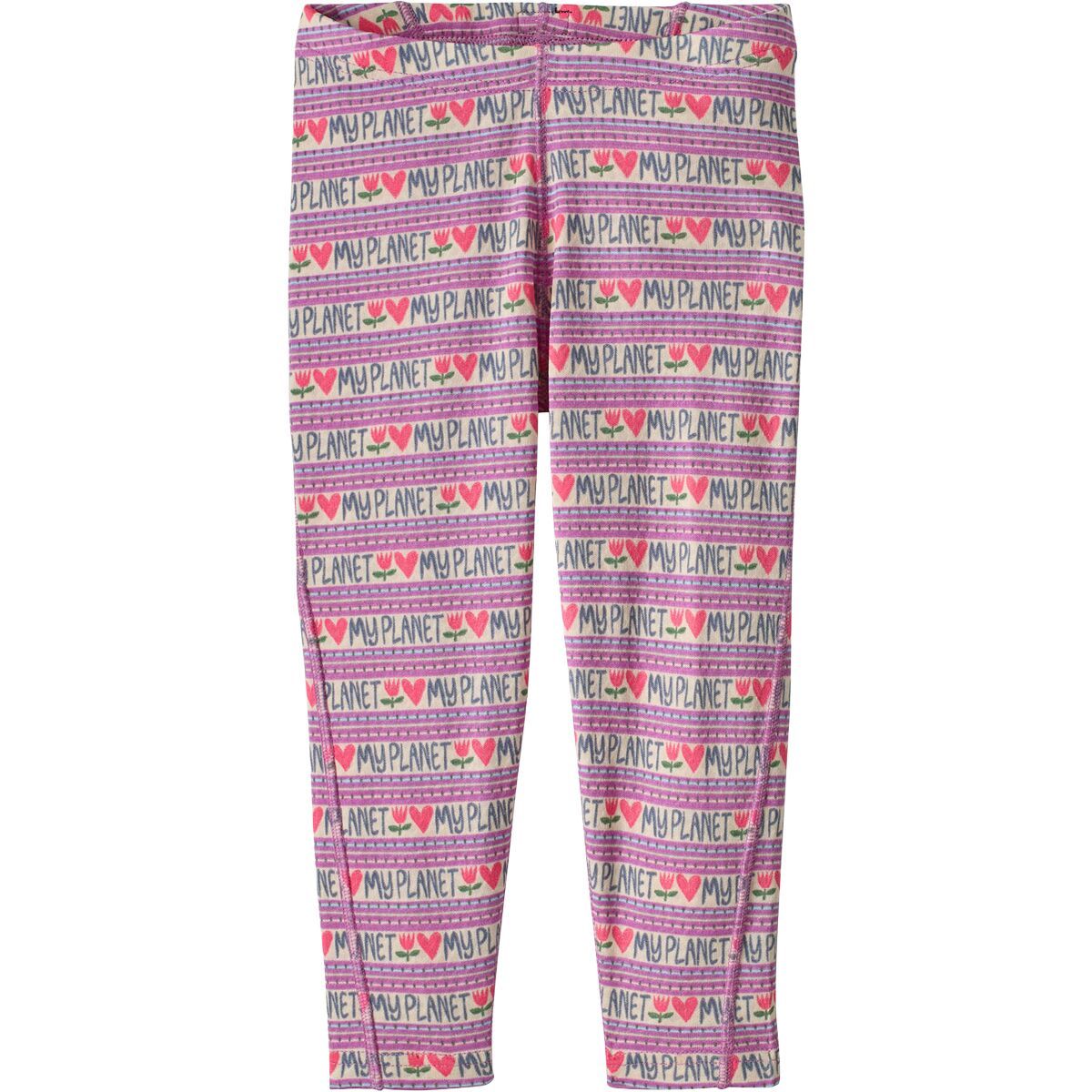 Image of Patagonia Capilene Midweight Baselayer Bottom - Toddlers' Planet Hearts: Brisk Purple, 2T