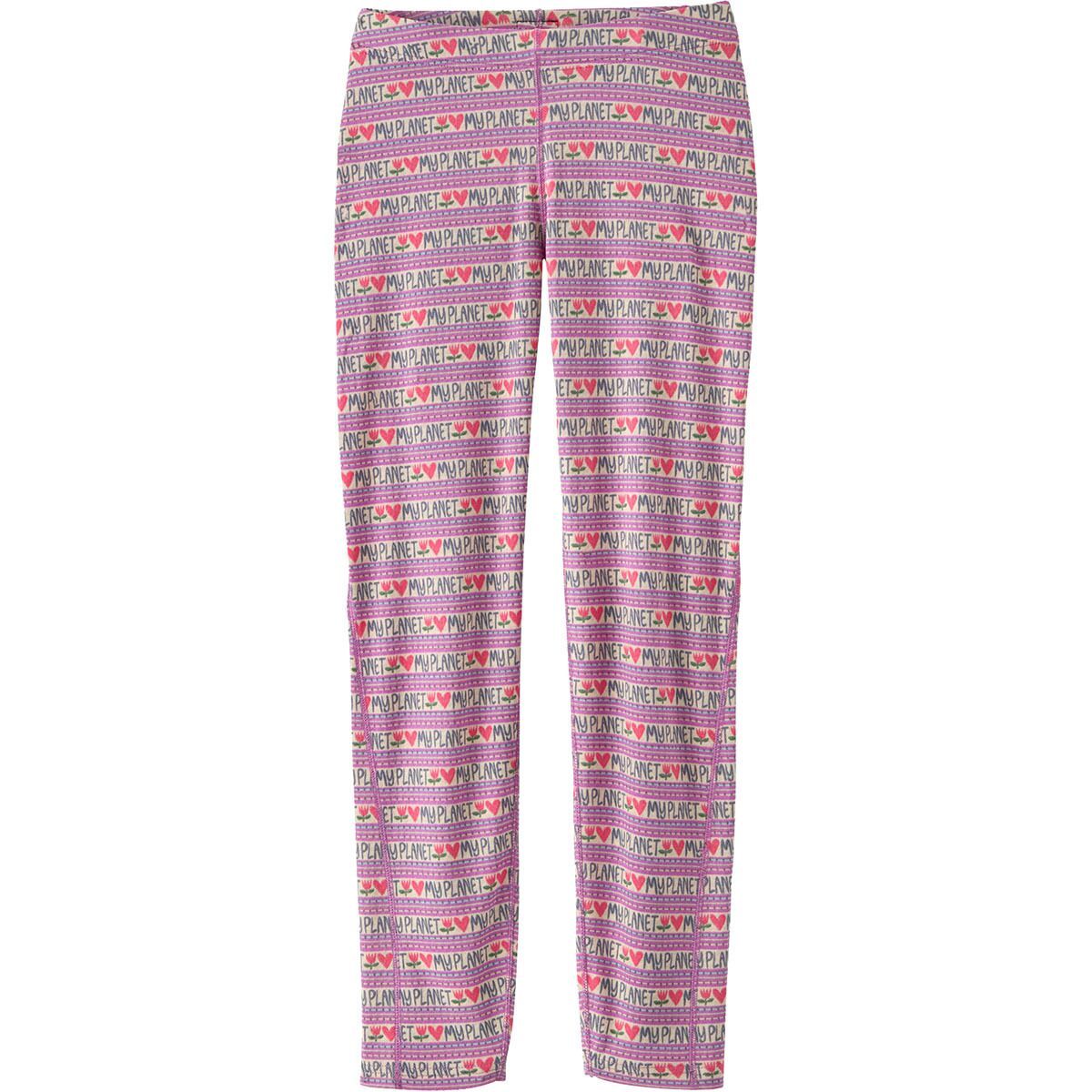Image of Patagonia Capilene Midweight Bottom - Kids' Planet Hearts: Brisk Purple, XL