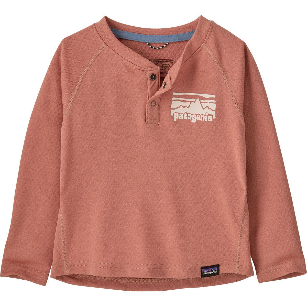 Image of Patagonia Capilene Midweight Henley Baselayer Top - Infants' Fitz Roy Rambler: Moment Pink, 12M