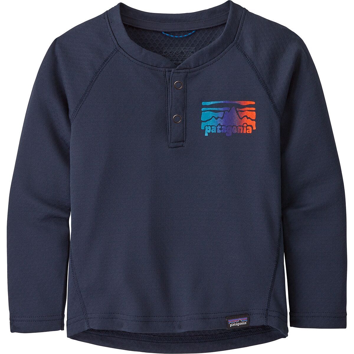 Image of Patagonia Capilene Midweight Henley Baselayer Top - Infants' Fitz Roy Rambler: New Navy, 6M