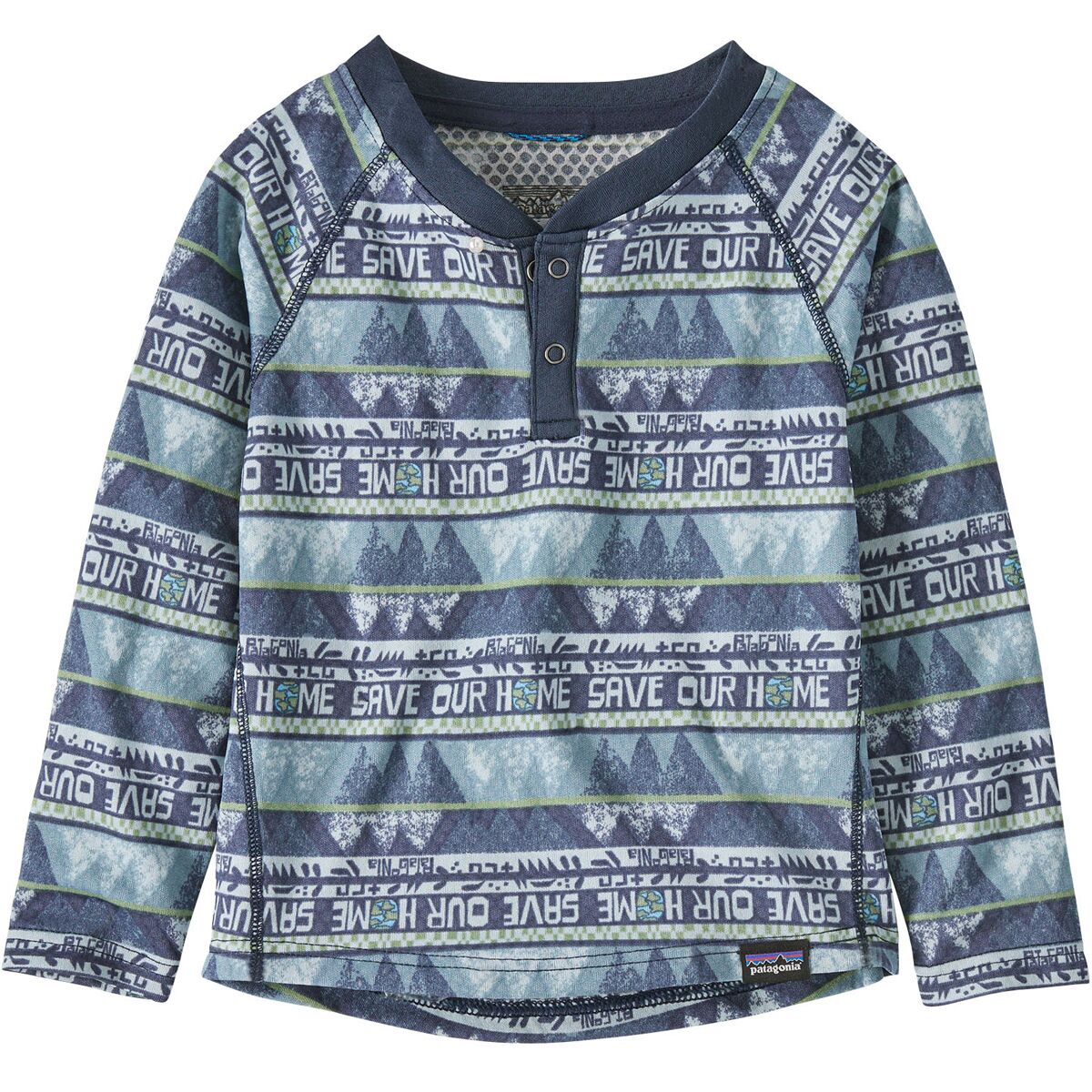 Patagonia Patagonia Capilene Midweight Henley Baselayer Top - Infants' Home: Dolomite Blue, 18M