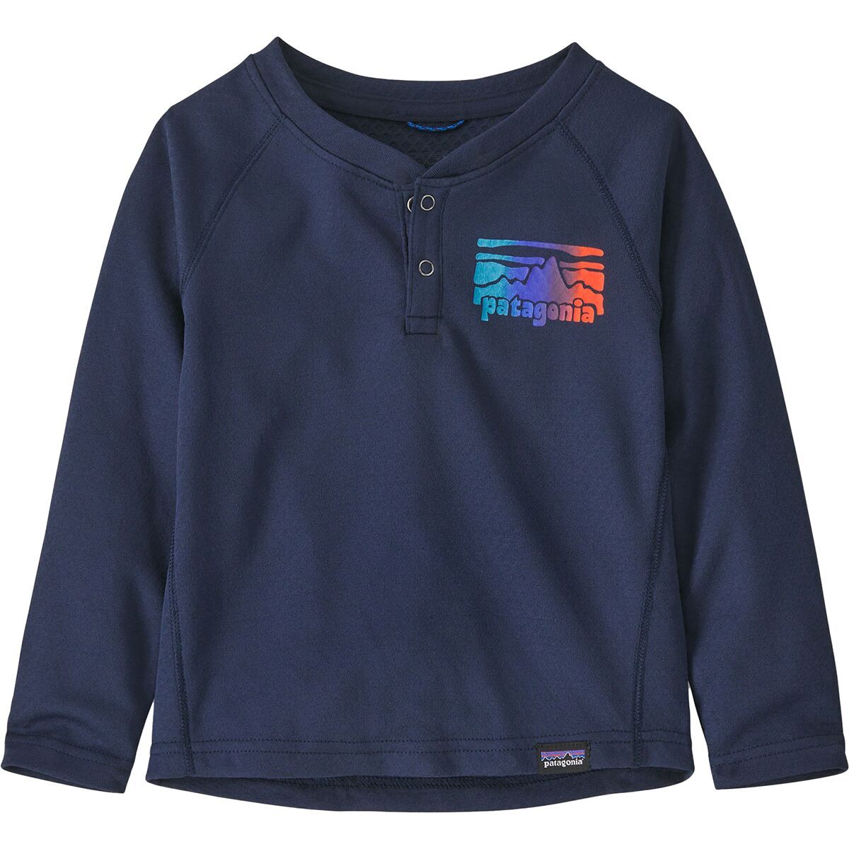 Image of Patagonia Capilene Midweight Henley Baselayer Top - Toddlers' Fitz Roy Rambler: New Navy, 3T