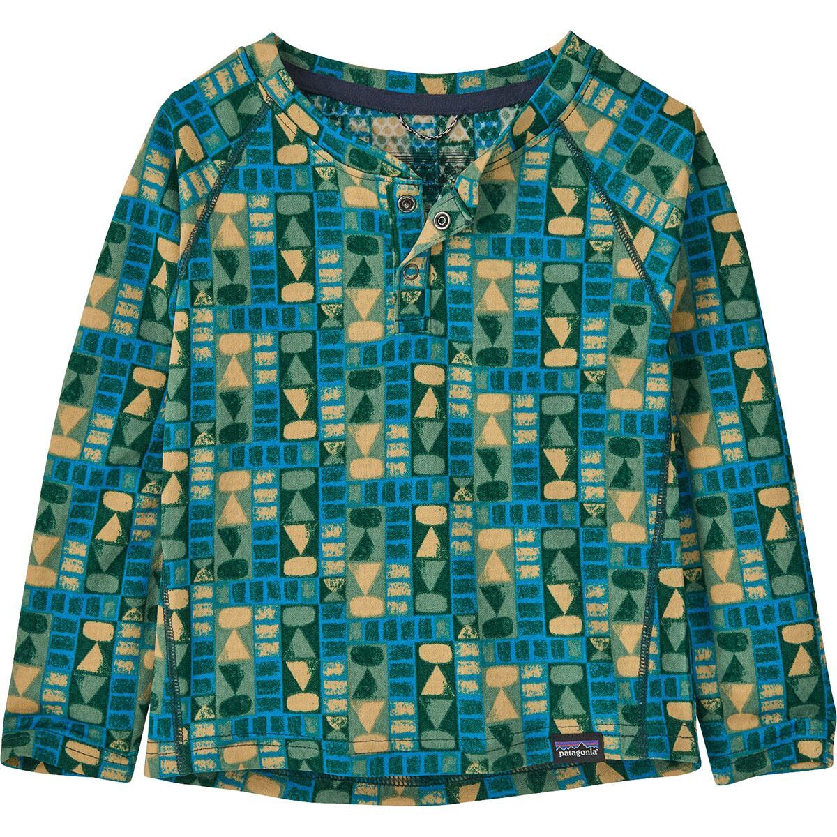 Image of Patagonia Capilene Midweight Henley Baselayer Top - Toddlers' Tree Line: Uplift Blue, 2T