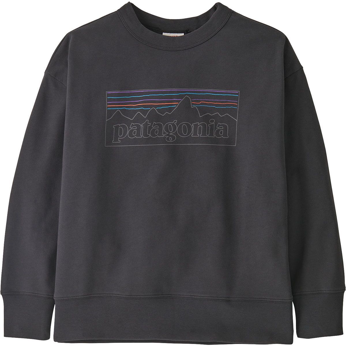 Image of Patagonia Crew Sweatshirt - Kids' P-6 Outline: Ink Black, XL