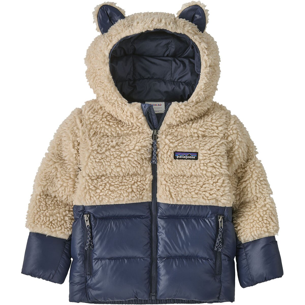 Image of Patagonia Hi-Loft Furry Friends Jacket - Infants' New Navy w/Dark Natural, 12M