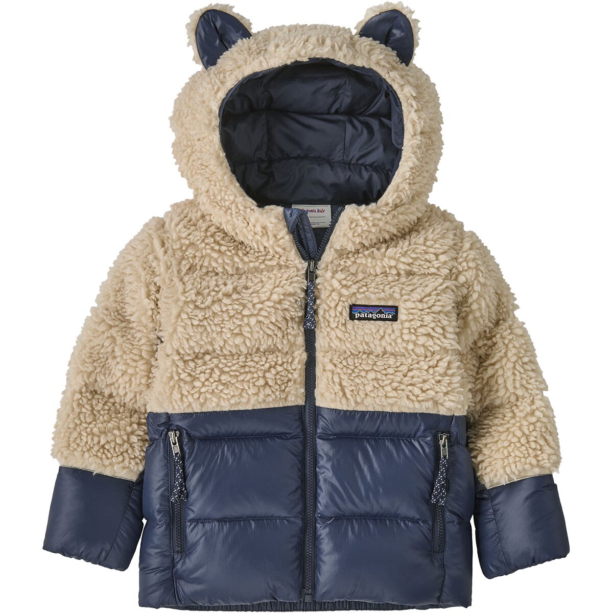 Image of Patagonia Hi-Loft Furry Friends Jacket - Toddlers' New Navy w/Dark Natural, 4T