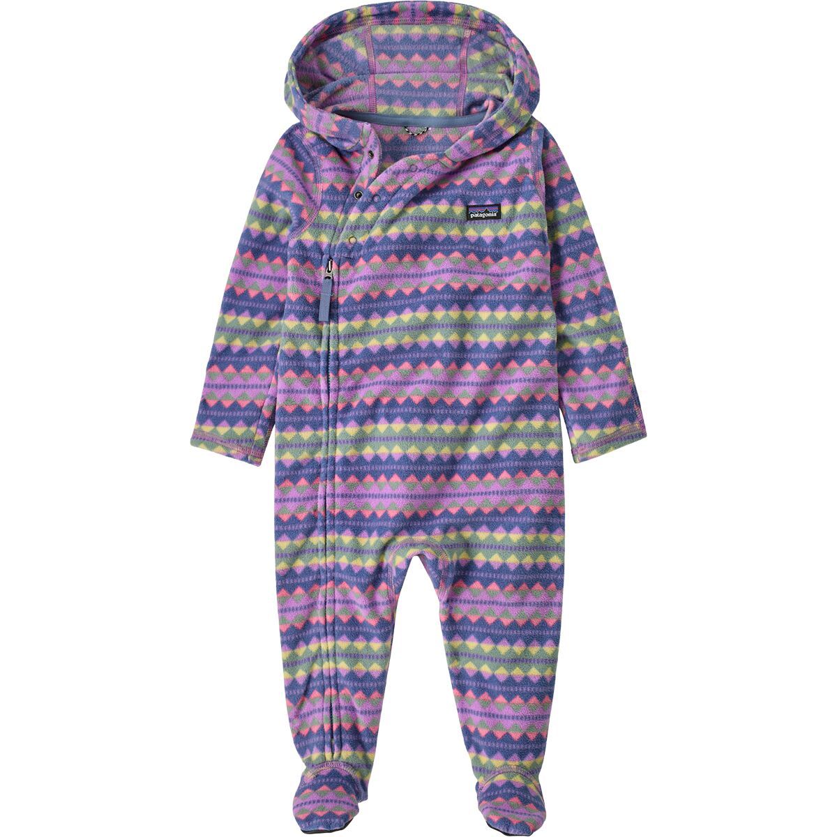 Image of Patagonia Micro D Bunting - Infants' Diamond Stripe: Brisk Purple, 24M