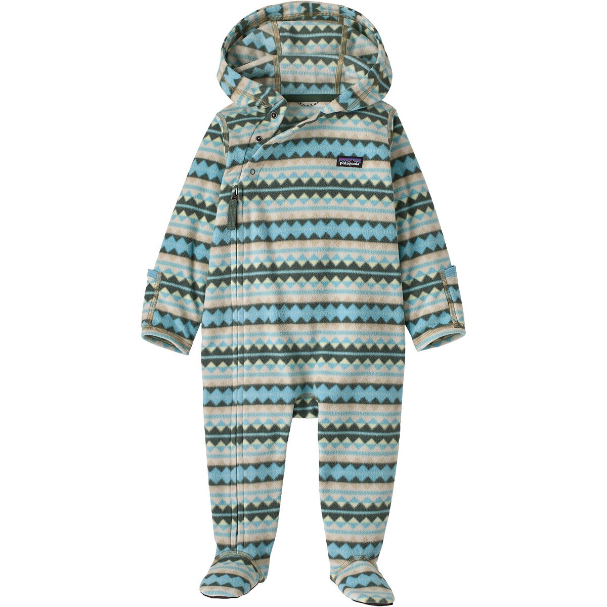 Image of Patagonia Micro D Bunting - Infants' Diamond Stripe/Snowmelt Blue, 0M